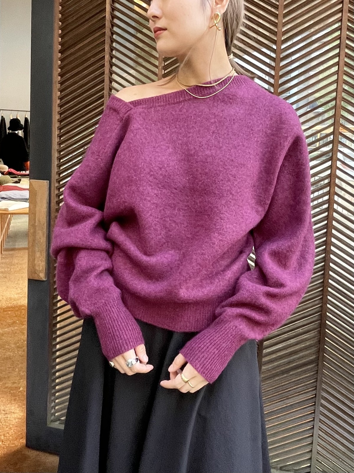 CLANE BOAT NECK NO SLEEVE KNIT TOPS | www.myglobaltax.com