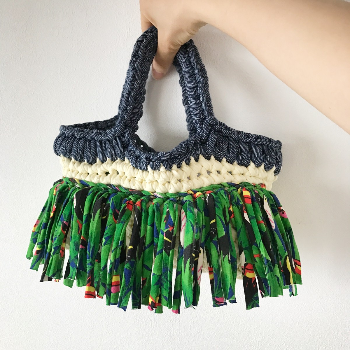 新しい到着 ズパゲッティ マルシェバッグ ダブルフリンジ Tシャツヤーン バッグ 女性用 Reciclalurin Com