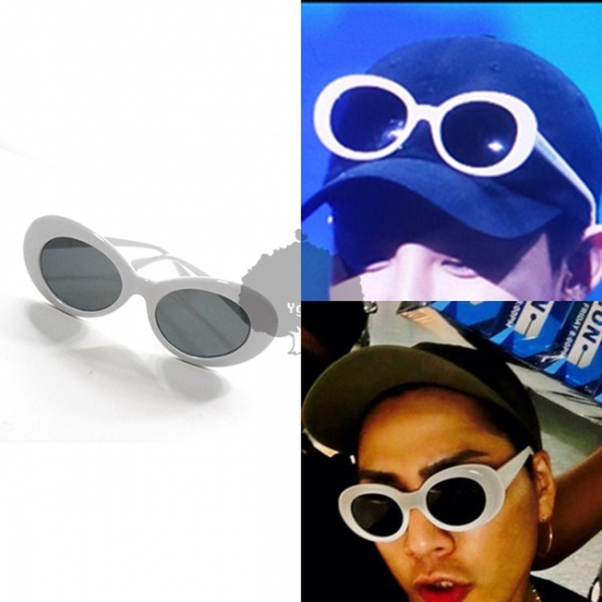 太フレーム サングラス 白 黒レンズ プラスチック G Dragon ジヨン ホワイト ブラック ラタタ 登坂 三代目j Soul Brothers Ygg Store Base店