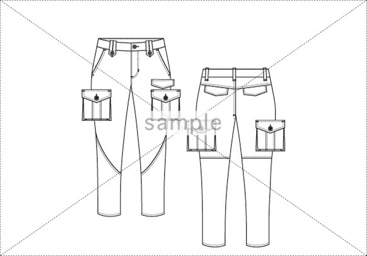 パンツデザイン画 ファッションイラストストア