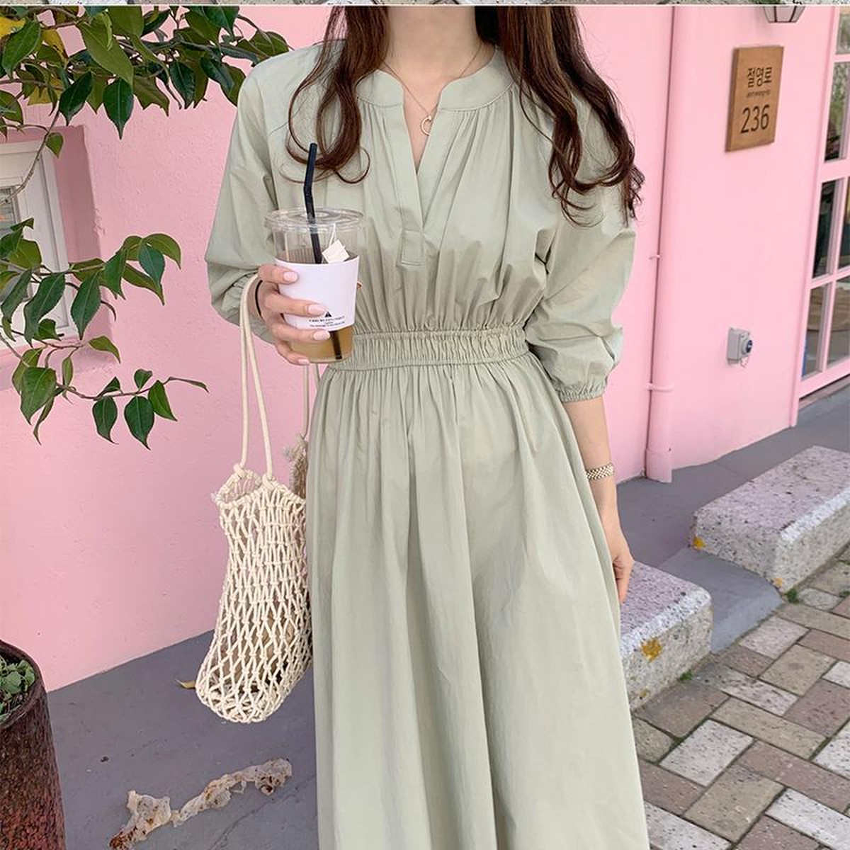 当店人気の限定モデルが再々々入荷 レディース 韓国 オルチャン ワンピース ロング マキシ丈 長袖 数量は多 Alamservice Kz