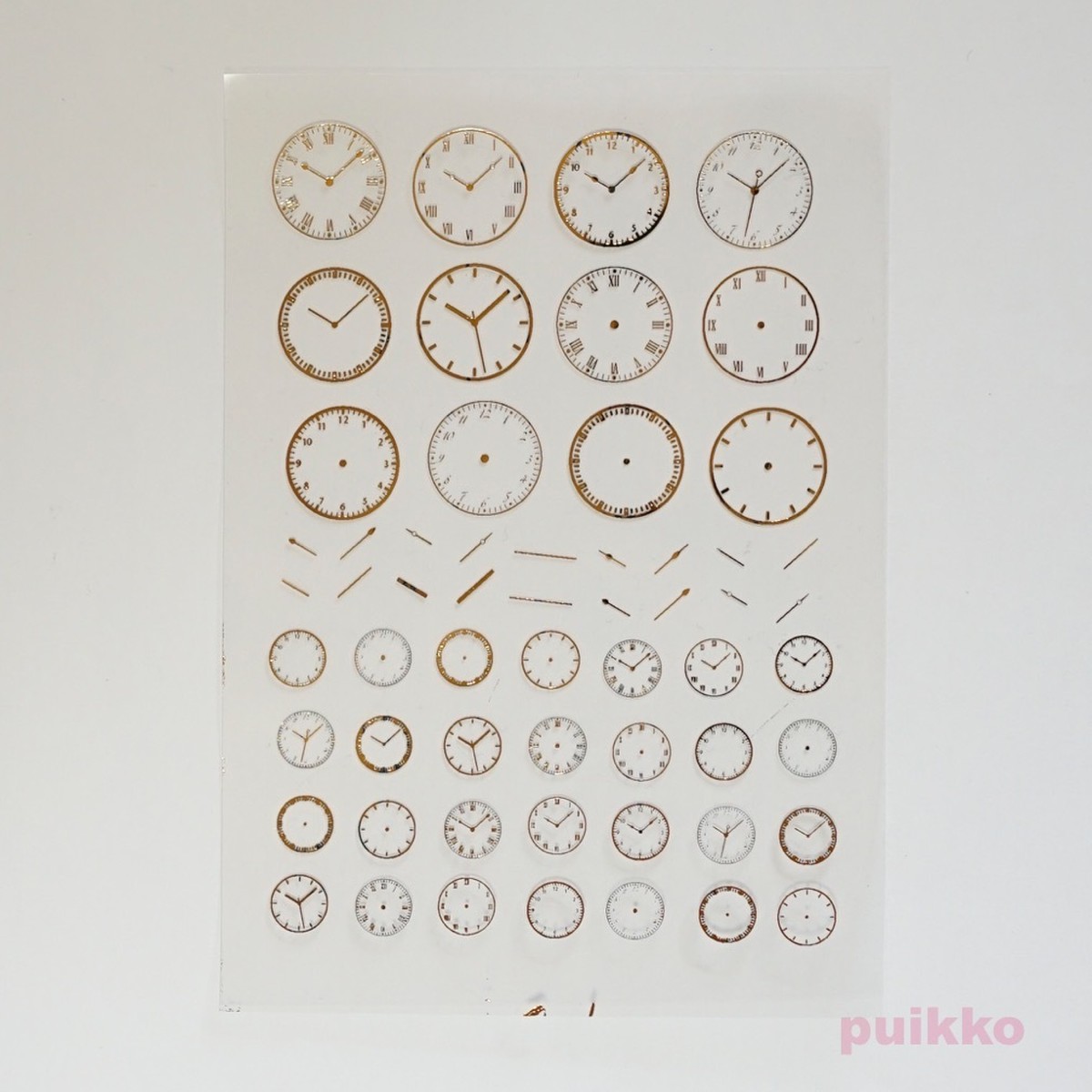 時計の文字盤 箔押し 金 レジン封入用フィルム Puikko