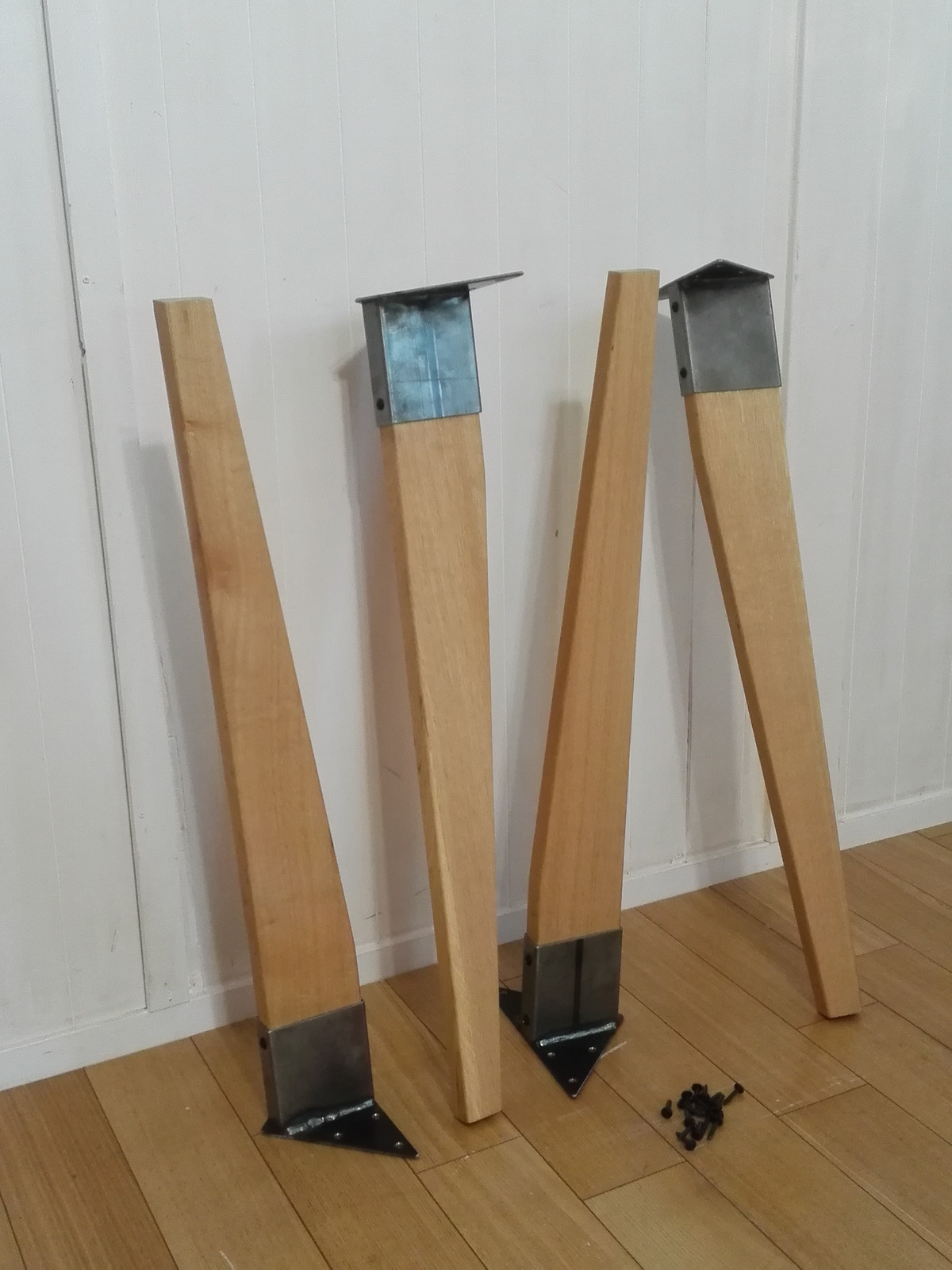 アイアンレッグテーパー 未塗装 オーク無垢 DIY素材 鉄脚 テーブル脚 4本セット 鉄足 | オーダー家具のKINOKA