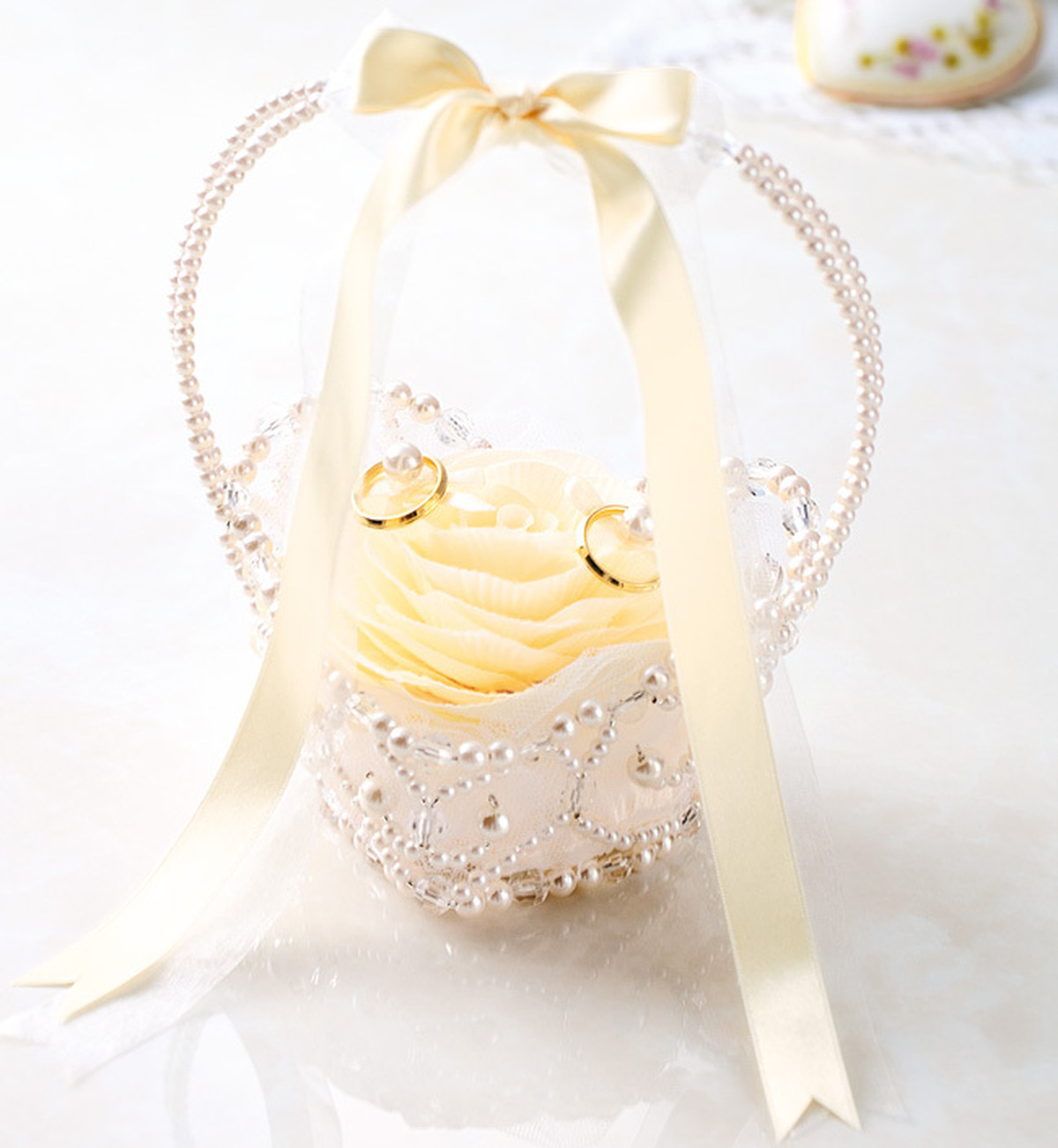 手作りキット フィオーレシリーズ バラメリアのリングピロー ビーズバスケット シャンパン 結婚式の手芸パック リングボーイ 営業日1 3日で出荷予定 Ringfiore Th Ww 125kit 幸せデリバリー リングピローなどの結婚式アイテム 手芸