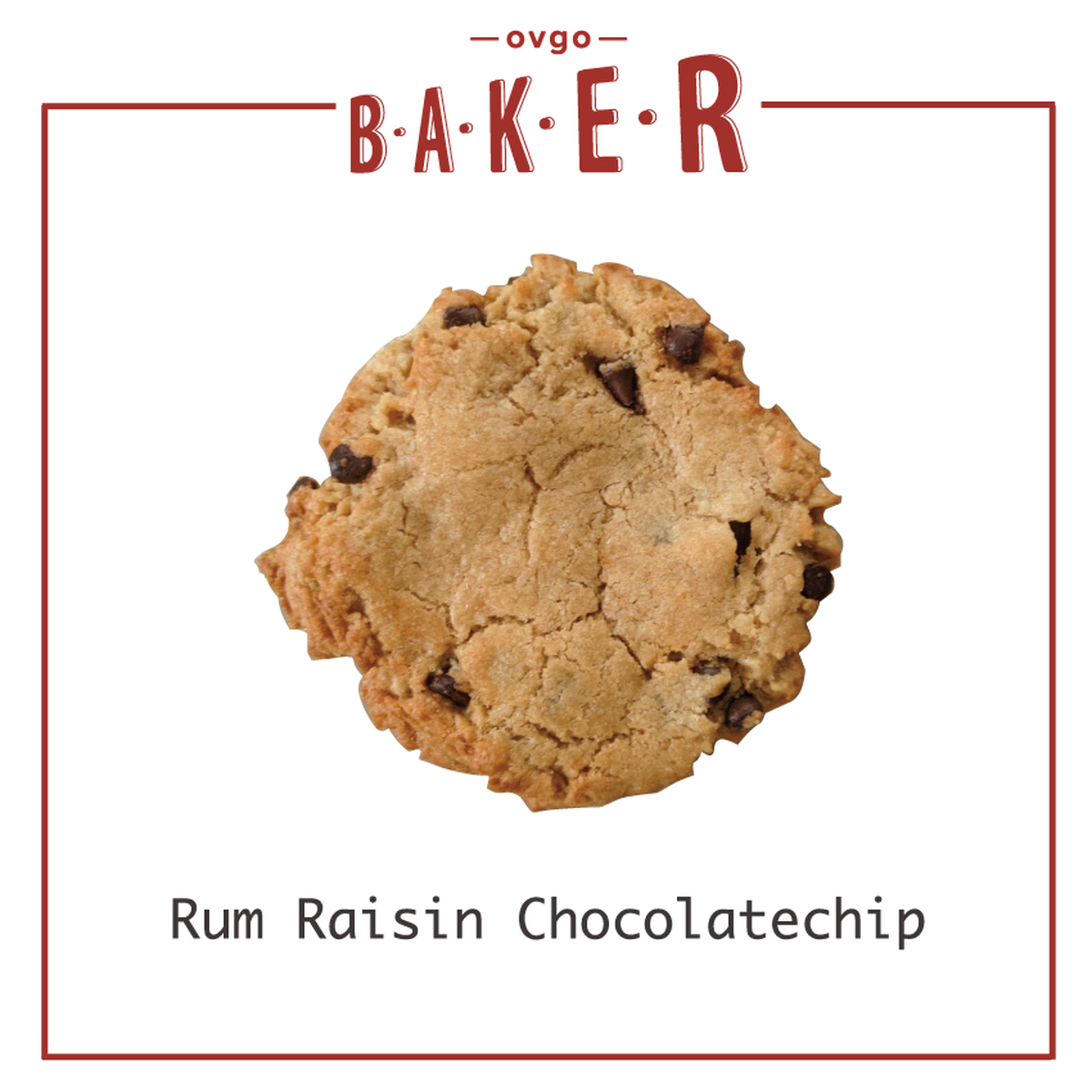 ３枚入ラムレーズンチョコチップ ヴィーガンクッキー Ovgo B A K E R
