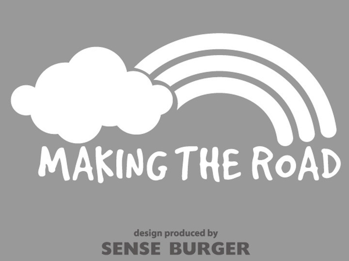 虹 Making The Road ステッカー カッティングシート シール デカール 車ガラス貼り付け 給油口 白 ホワイト Stiwhi Sense Burger