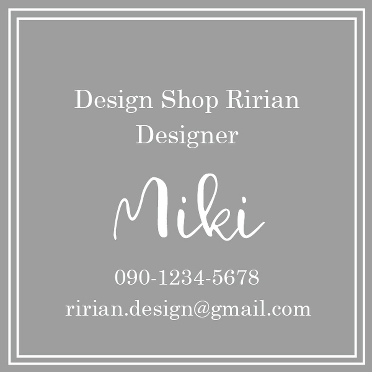 スタイリッシュグレースクエアカード 正方形 Ri 141 テンプレート名刺 ショップカード Ririan