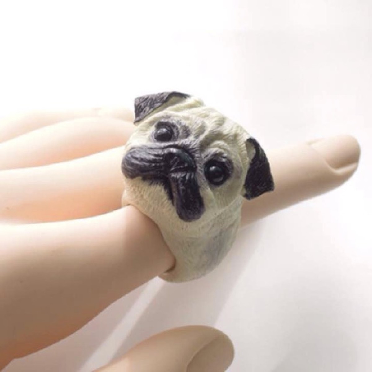 新品 インポート パグ リング 3d Pug 指輪 Puni