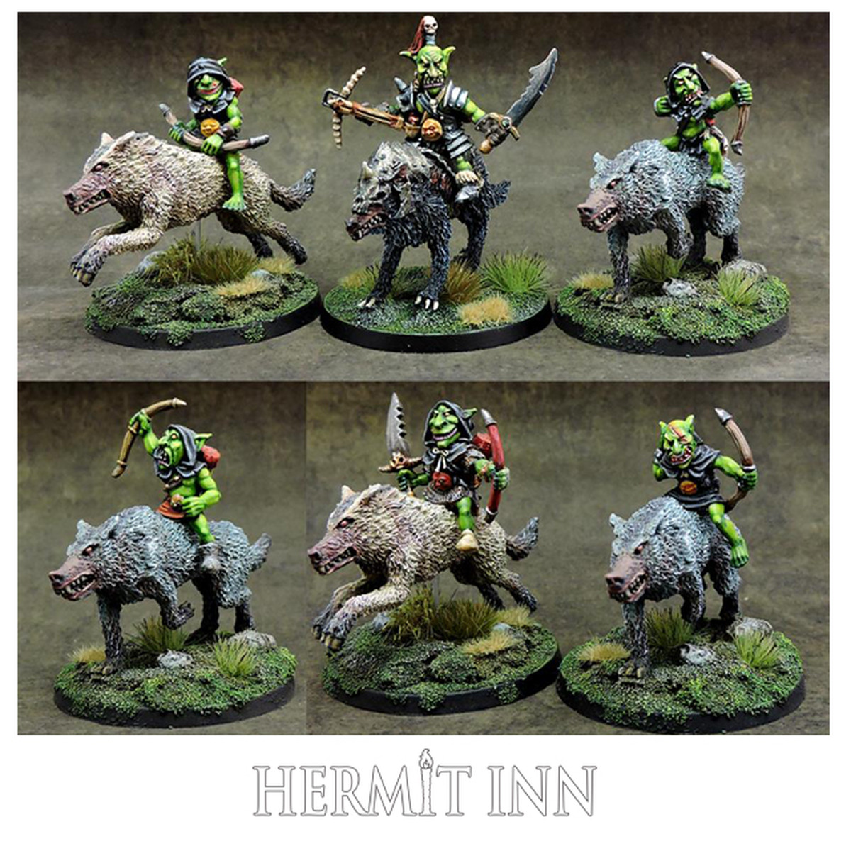 ゴブリンのオオカミ乗り 弓斥候部隊 6体 ハーミットイン商店