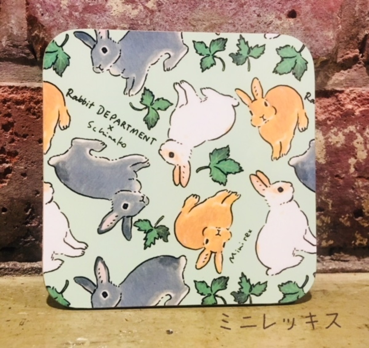 森山標子イラストうさぎ図鑑風コースター ラビットデパートメント Rabbit Department うさぎ雑貨