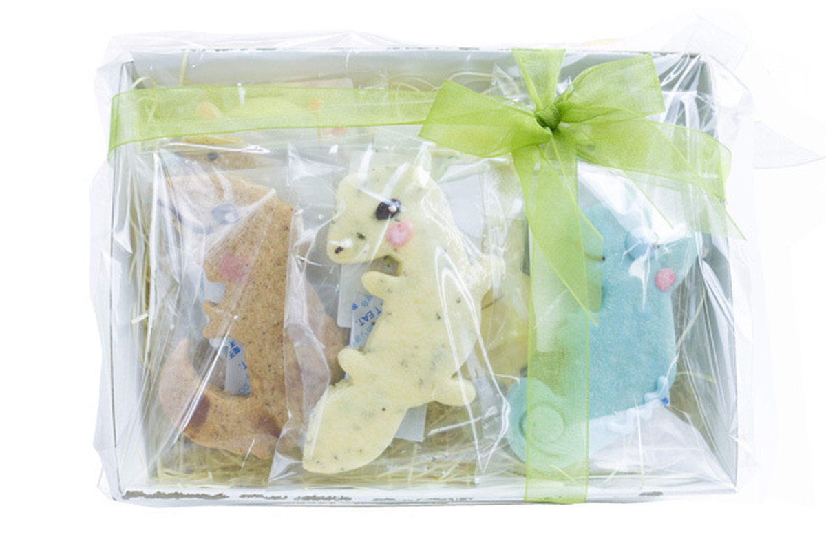 焼き菓子ギフト 恐竜 Co クッキーギフトセット 10枚入 人気の可愛い卵不使用の恐竜型クッキーの詰め合わせとなります ちょっとした贈り物にも最適です ゆるキャラ製作工房