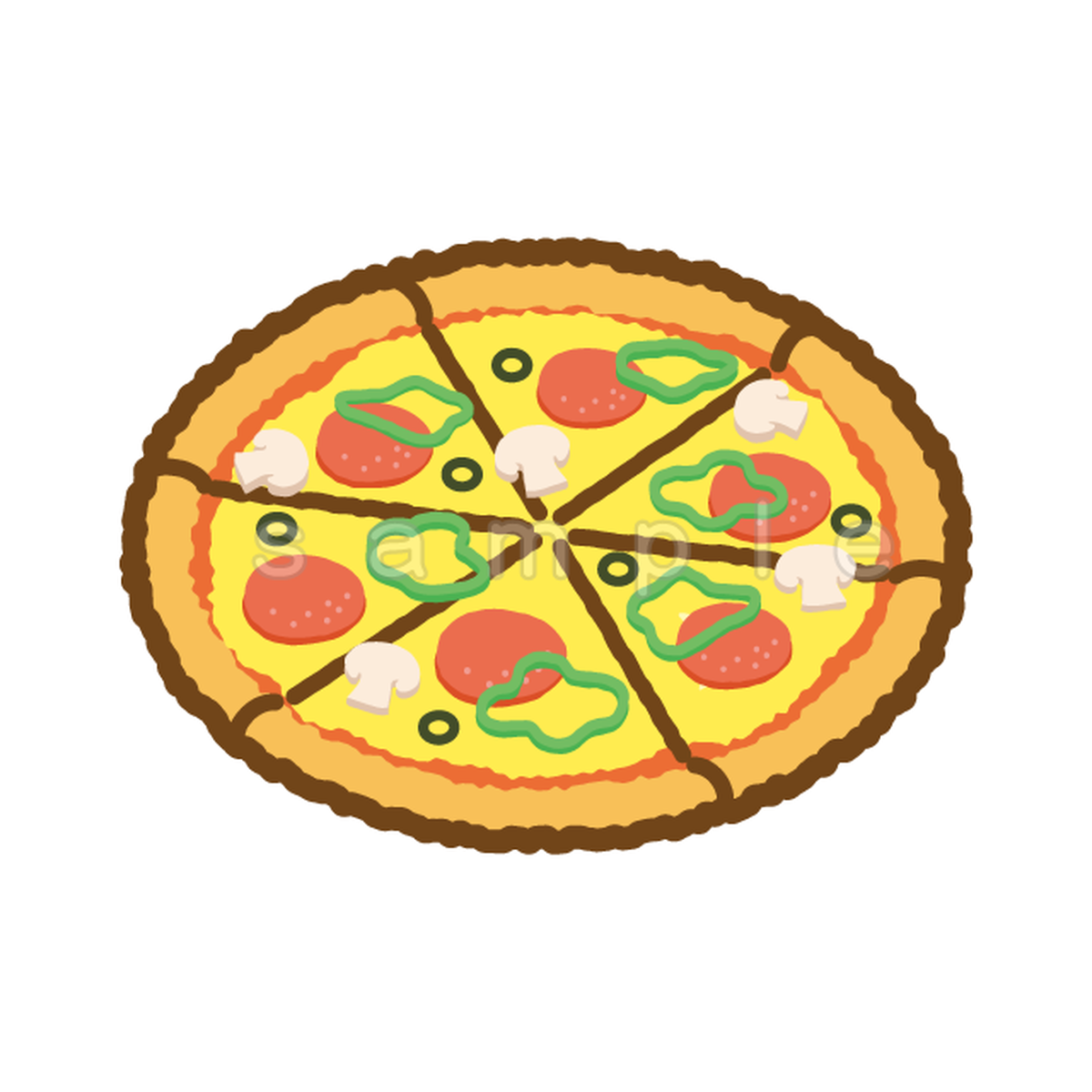 ピザ D026 Ai イラストショップくま 商用利用okのかわいいイラストのフリー素材がたくさん