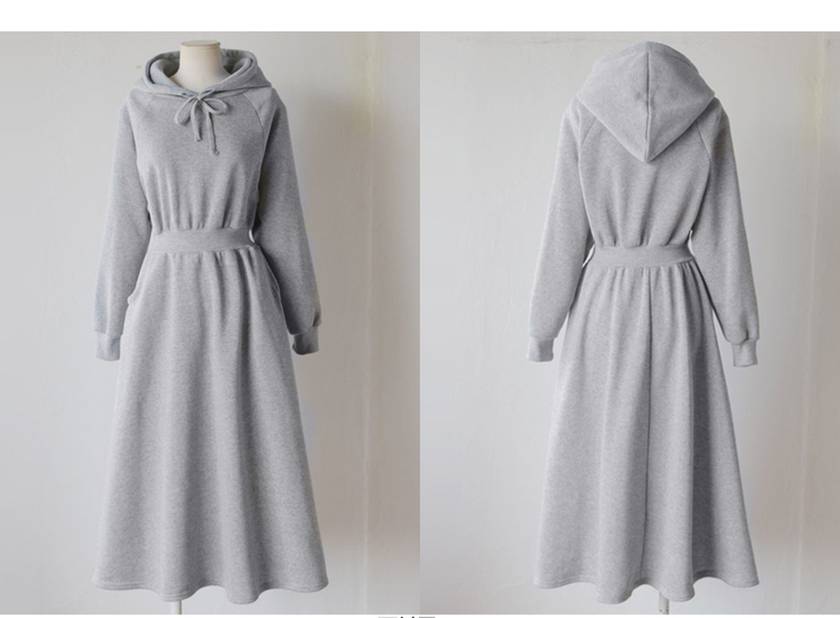 スウェットワンピース ハイウエスト パーカーワンピ ウエストマーク ロングスカート ウエストスリム 秋 冬 通勤 お出かけ T279 Bshop