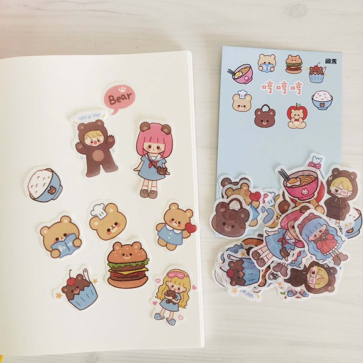 シール フレークシール 海外 デコ ステッカー くま 女の子 ファンシー コラージュ可愛い 文房具 Stationery Planet