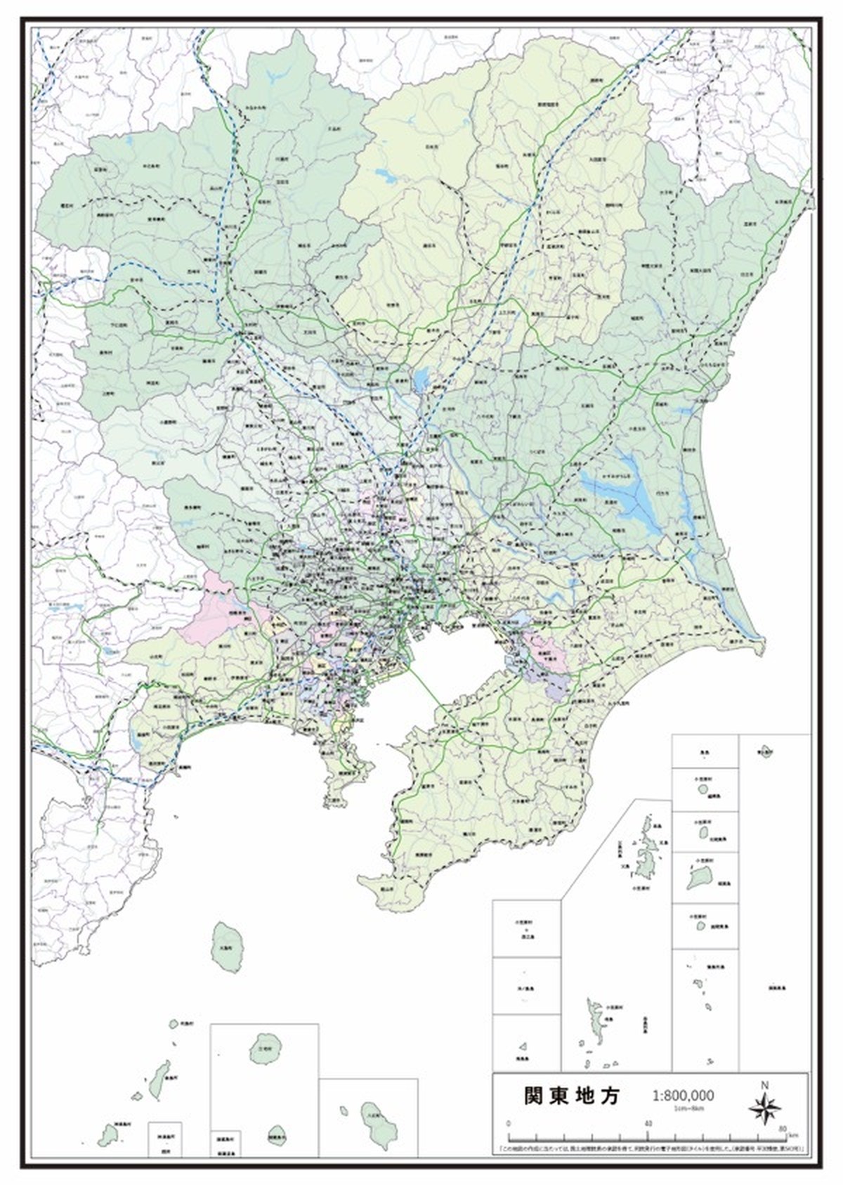 関東地図 白地図