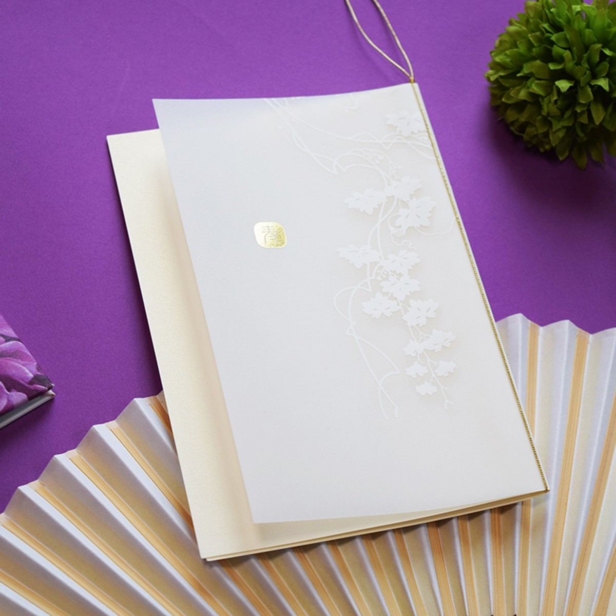 印刷込み 結婚式 招待状セット 和音 和風招待状 Tiamobridal