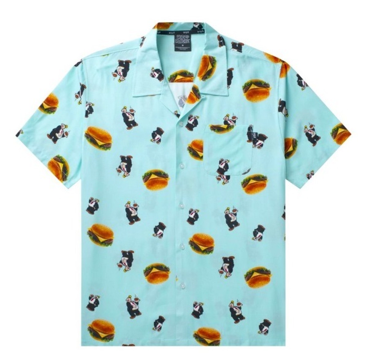 Huf X Popeye Wimpy Burger Button Up Shirt Mint ハフ X ポパイ コラボ ウィンピー バーガー ボタンアップ シャツ ミント Pretzels Skateboard And Culture