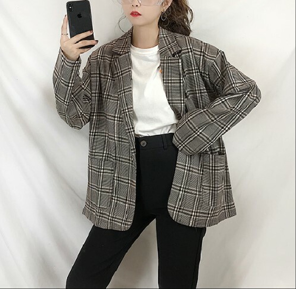 デカジャケ 春 夏 春夏 アウター レディース ジャケット コート 薄手 チェック グレンチェック 裏無し 裏地無し レディースジャケット プチプラ レディースファッション通販 Yboueki