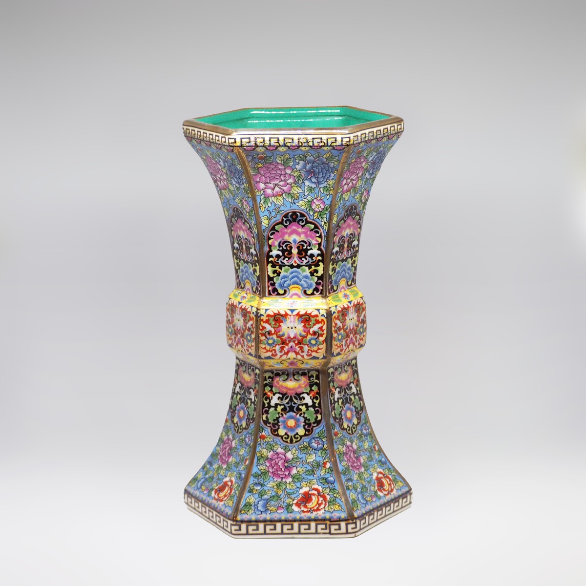 中国美術 古銅製 骨董品 中国花瓶 鉄製手彫り花瓶 壺 アンティーク - 花瓶