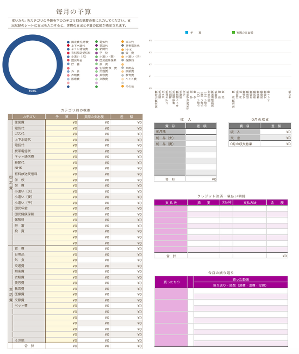 家計簿 テンプレート Home Infotiket Com