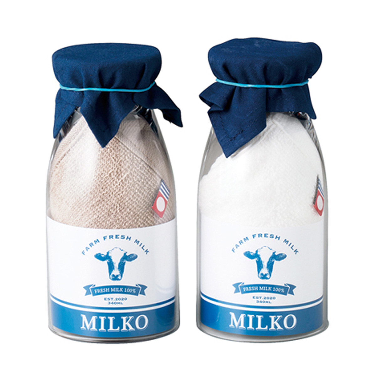 牛乳瓶のようなグラスのペアセット ミルク コーヒー 今治タオル ギフト ミルコ 結婚式 引出物 結婚祝い 内祝い プレゼント 幸せデリバリー リングピローなどの結婚式アイテム 手芸用品の通販
