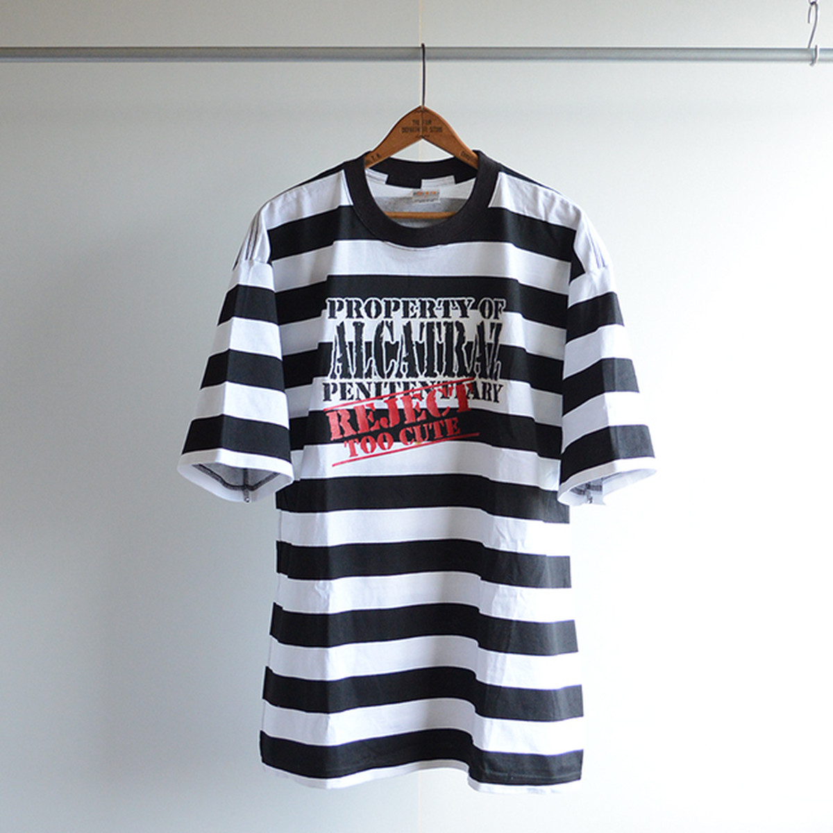 90s アルカトラズ刑務所 ビッグシルエット ボーダー ジョークtシャツ Usa製 Xl 囚人 Pw Ny Oldies