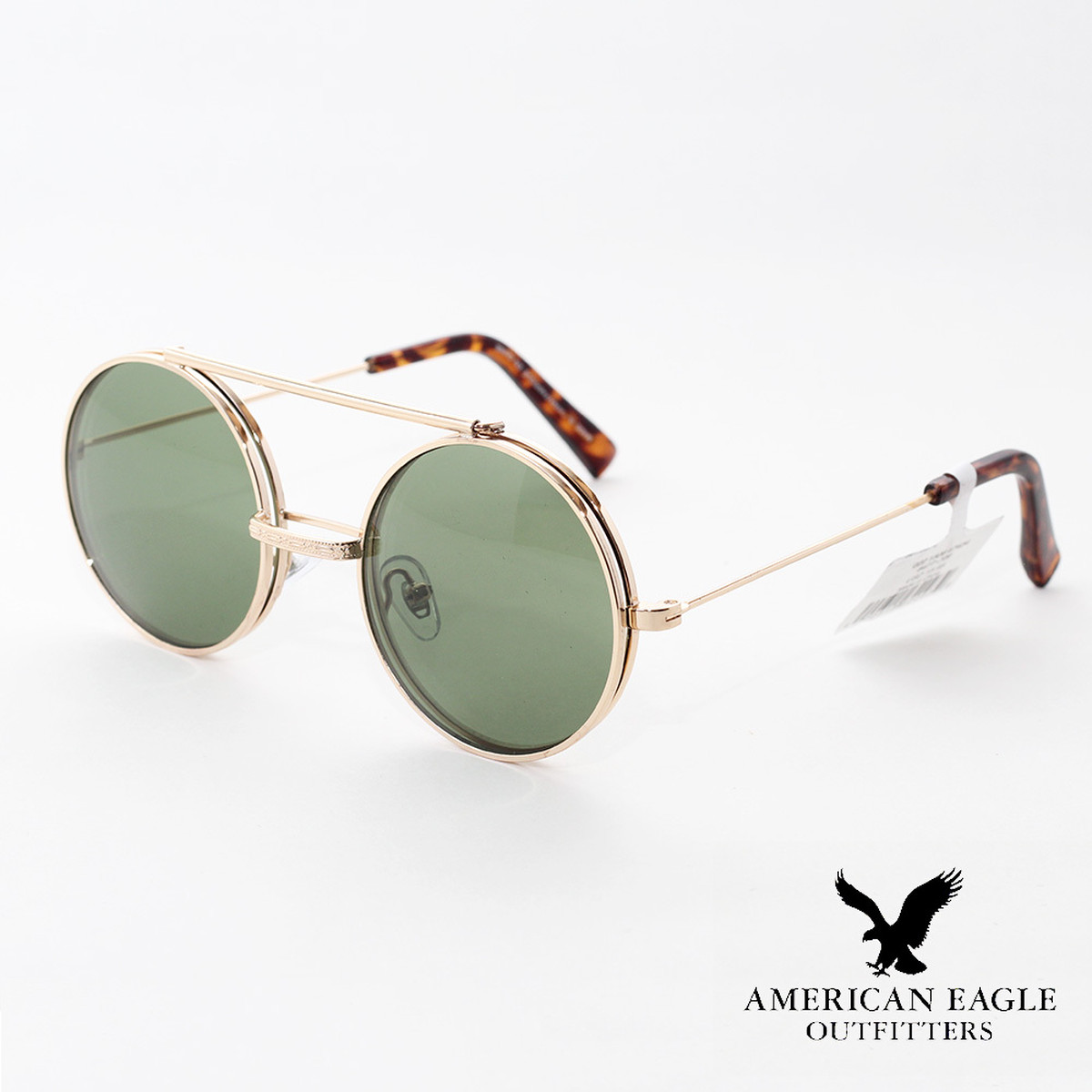 サングラス American Eagle Outfitters アメリカンイーグルaeo Round Flip Up Sunglasses ブラック 1506 6477 Gol アメリカ ブランド Uv 輸入キャップ専門店 Ihg