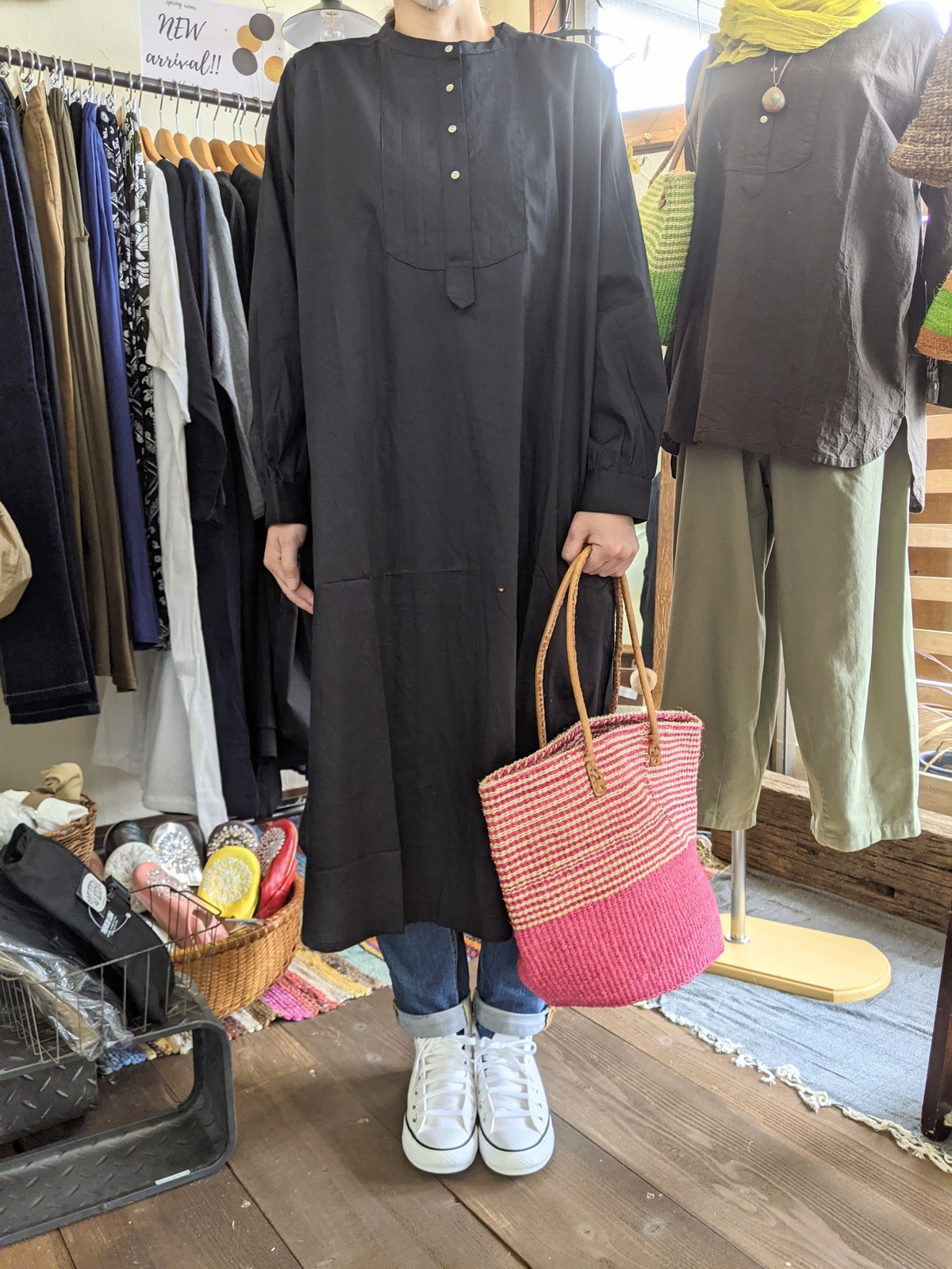 ソルテカフ Sorte Cuff オックスドレスシャツワンピース ブラック Select By Tane