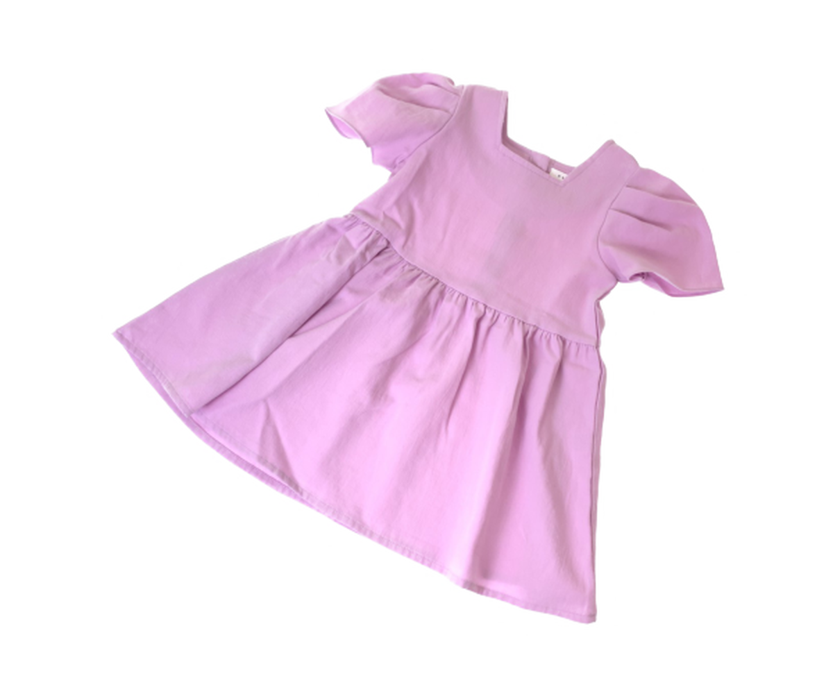 Fluffy ワンピース パフスリーブ ワンピース チュニック ラベンダー パープル Herb Angel Order お洒落で可愛い韓国子供服の通販ショップ