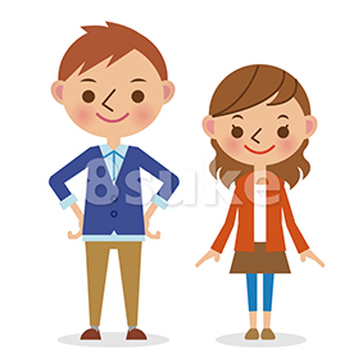 イラスト素材 若い男女のカップル02 ベクター Jpg 8sukeの人物イラスト屋 かわいいベクター素材のダウンロード販売