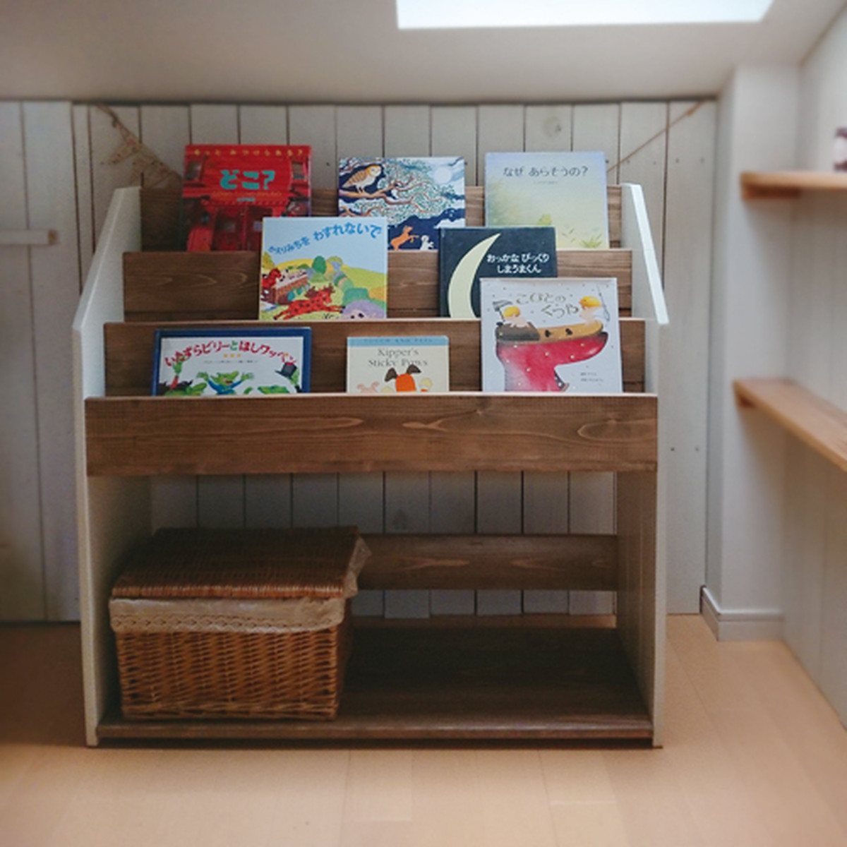 BookShelf / 絵本棚 W930 EcoKagu(エコカグ) 国産無垢材 家具 学習机 絵本棚