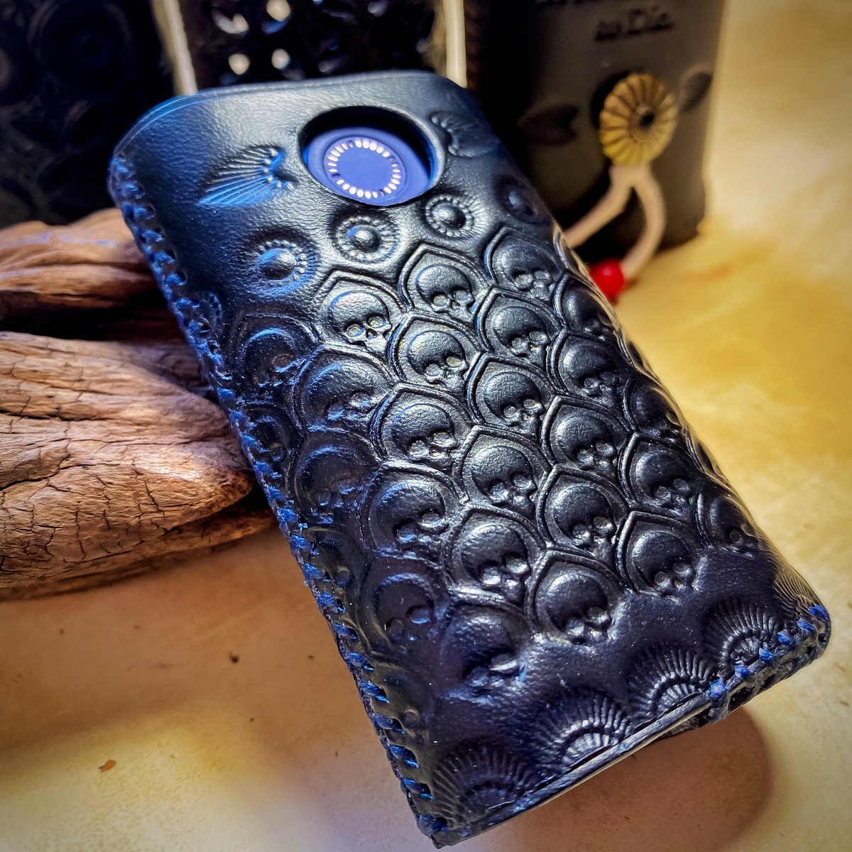 Glo Hyper Glo Hyper Plus 本革製ケース Skull Stamp Gh02 Frogdesignfactory