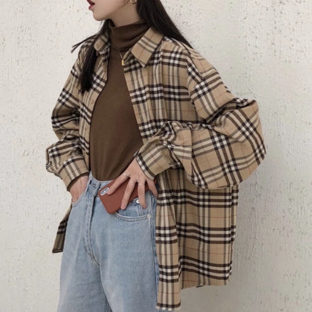 バーバリーチェック チェックシャツ B1081 韓国レディースファッション通販 Bella ベラハート Select Import Shop