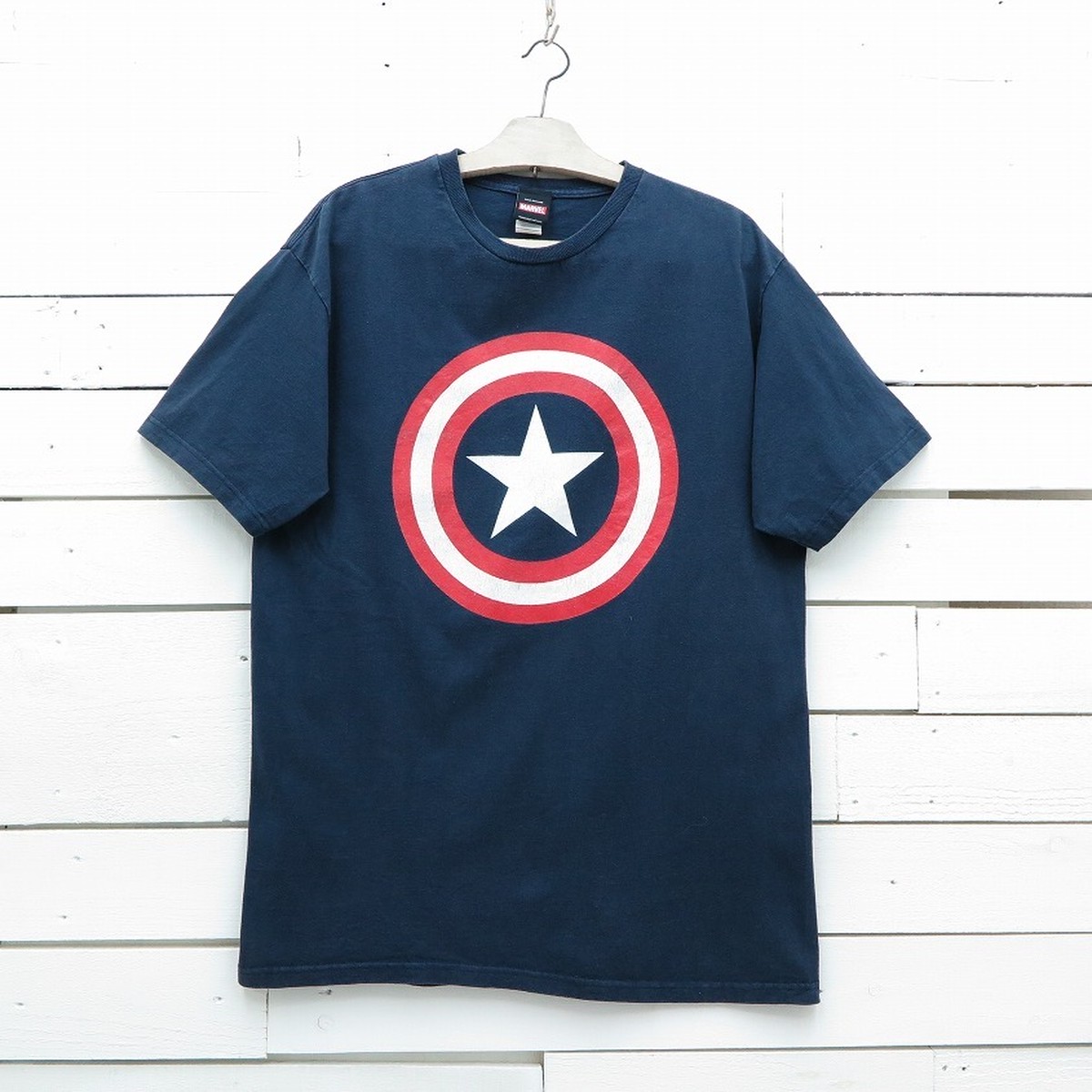 Marvel マーベル キャプテン アメリカ キャラクター プリントtシャツ ネイビー メンズ Xlサイズ Represent Onlinestore