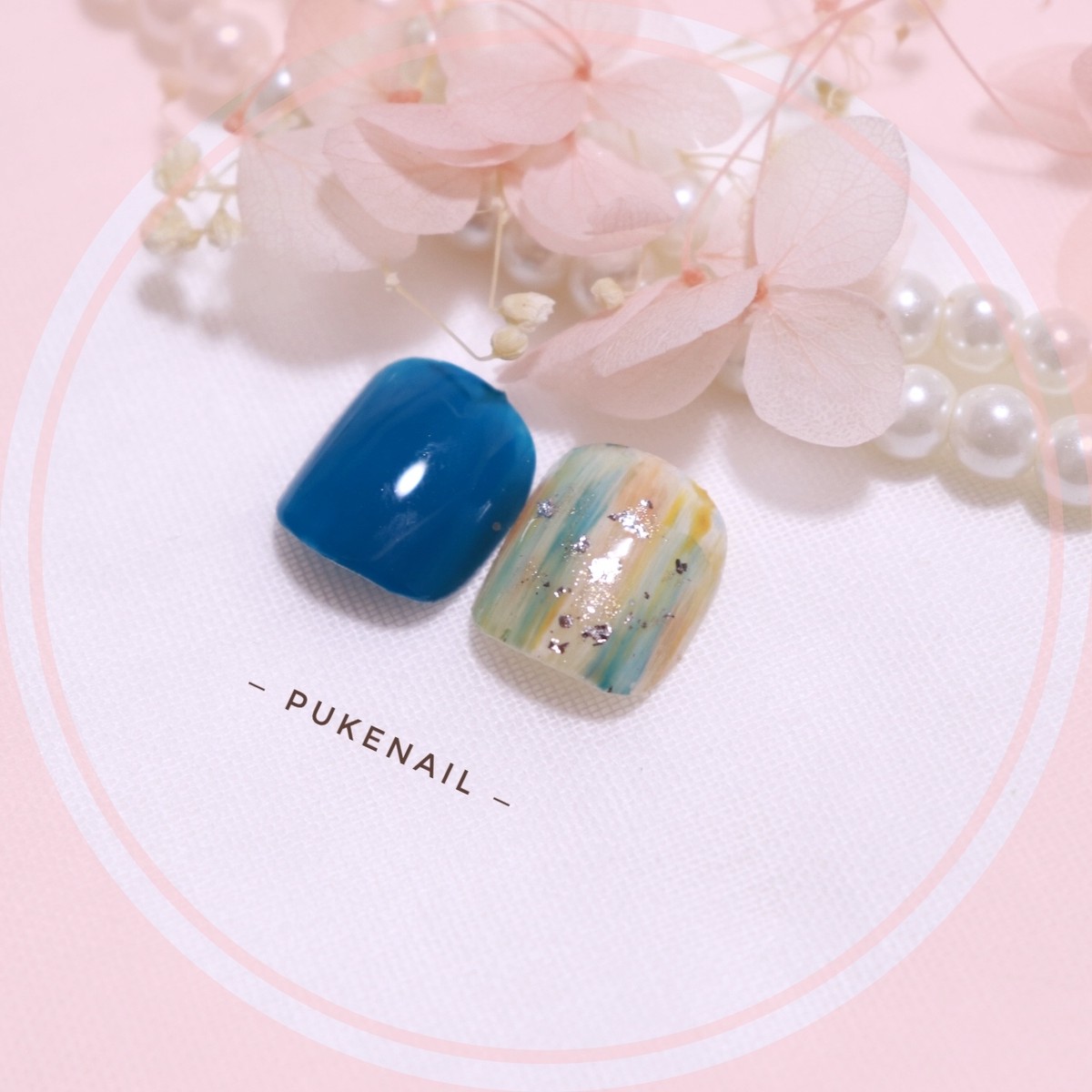 Pukeネイル F 02 モドブルーフットネイルチップ 2個1セット ネイルチップ つけ爪 購入ならpuke Nail