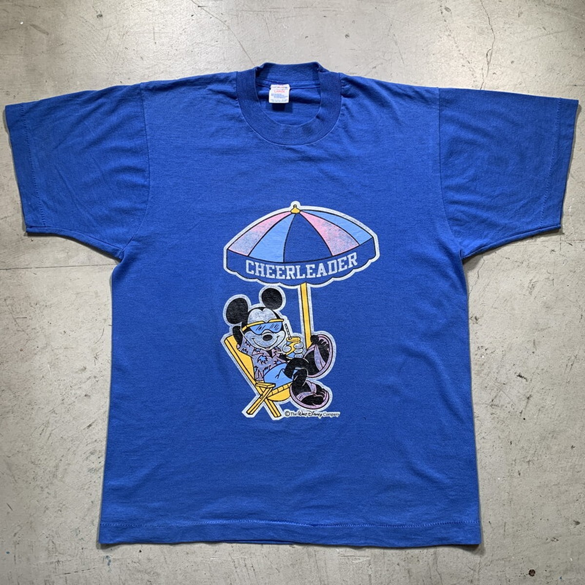 80 S Champion チャンピオン ミッキーマウス プリントtee Cheerleader ディズニー レア ブルー コピーライト トリコタグ Large Usa製 希少 ヴィンテージ Ba 1455 Rm1874h Agito Vintage
