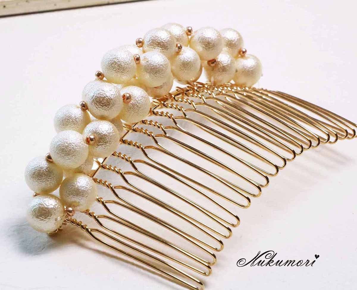 コットンパールコームa パール ヘアアクセサリー コーム レディース コットンパール Charis