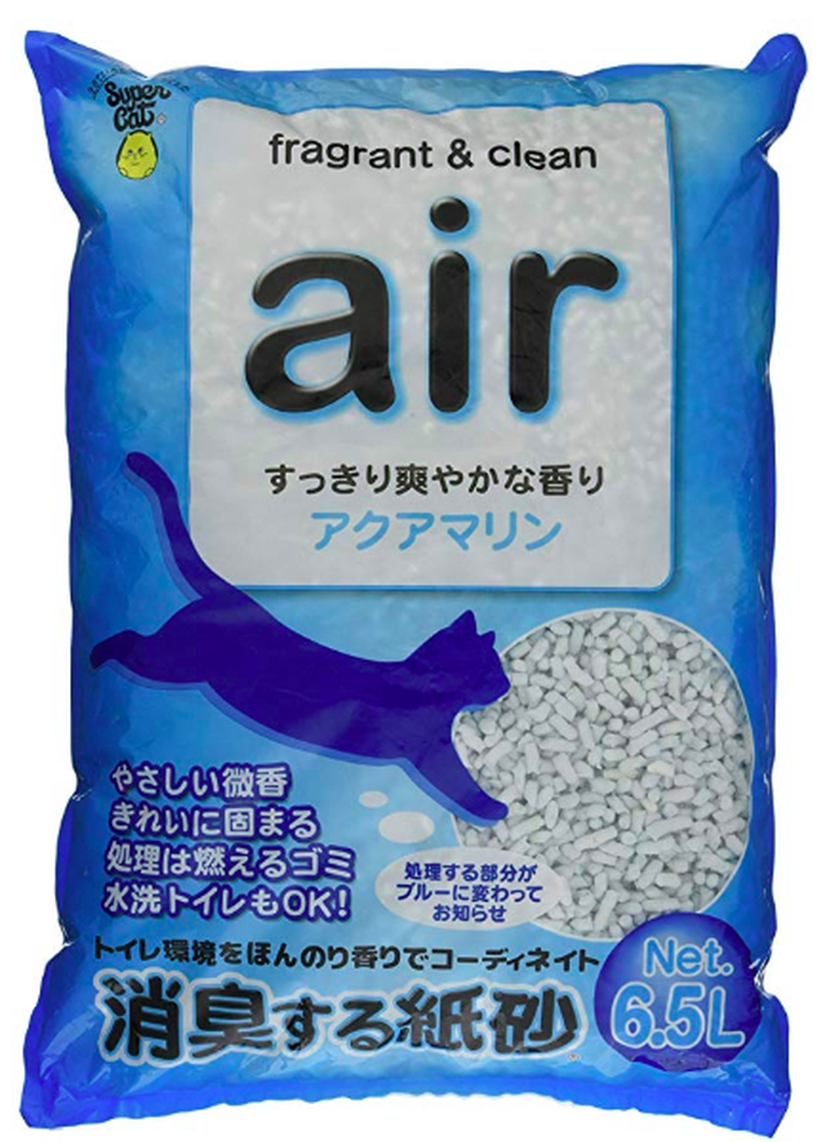 スーパーキャット 猫砂 New Air消臭する紙砂 アクアマリン 6 5l 順天堂