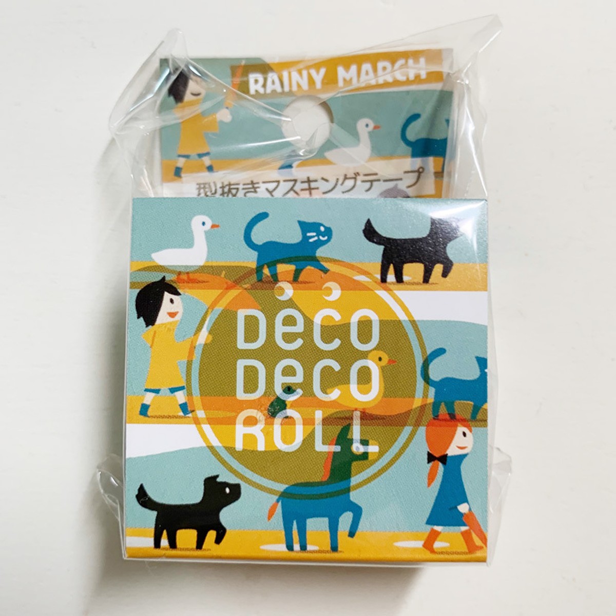 型抜きマスキングテープ Deco Deco Roll 雨の行進 s