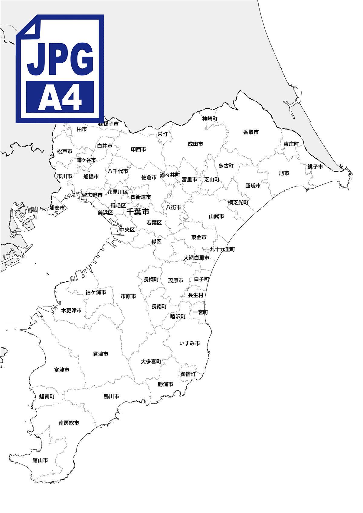 都道府県市町村わけ白地図 モノクロ画像jpg 3500px 地図素材ならmap Data Store 地図データ 白地図の販売