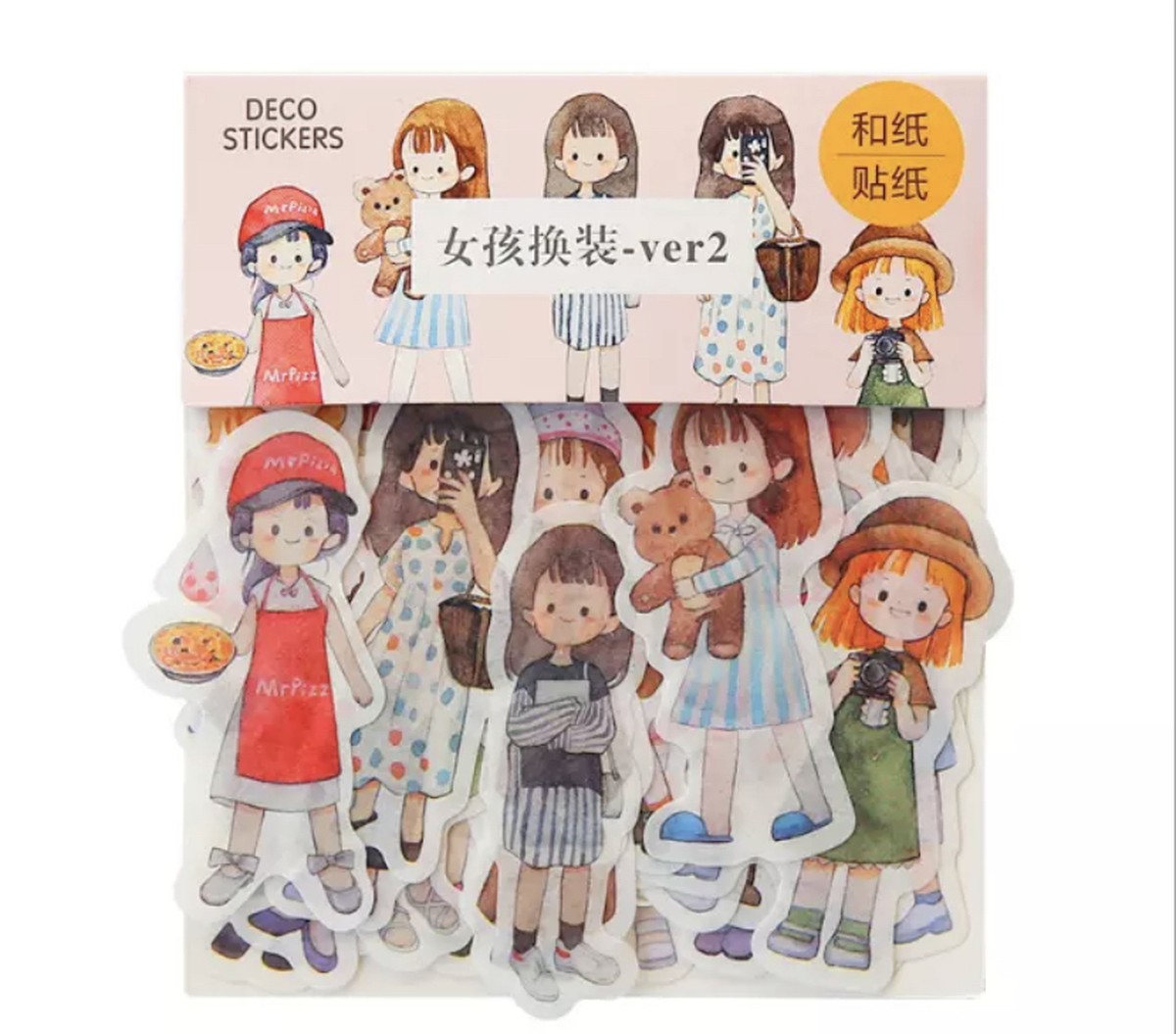 ゆるふわ系海外女の子フレークシールver2 Petits Bonbons