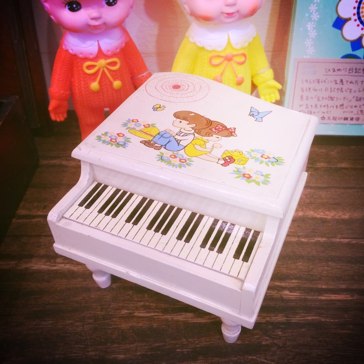ピアノ型オルゴール 昭和レトロな雑貨 古道具 王冠印雑貨店