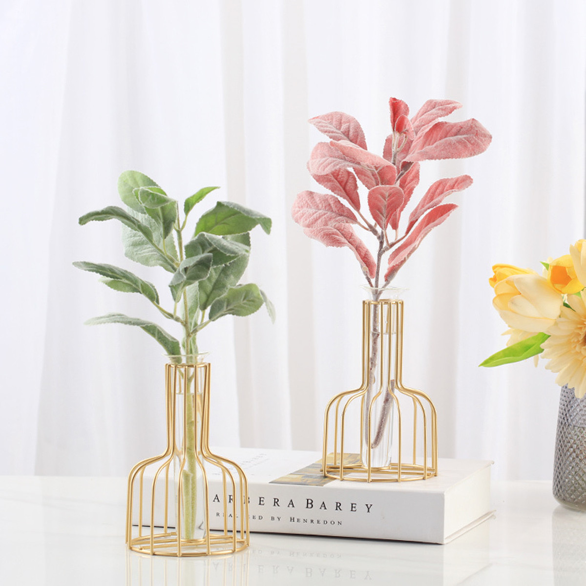 ワイヤーデザイン花瓶 試験管ガラス フラワースタンド Natty Company