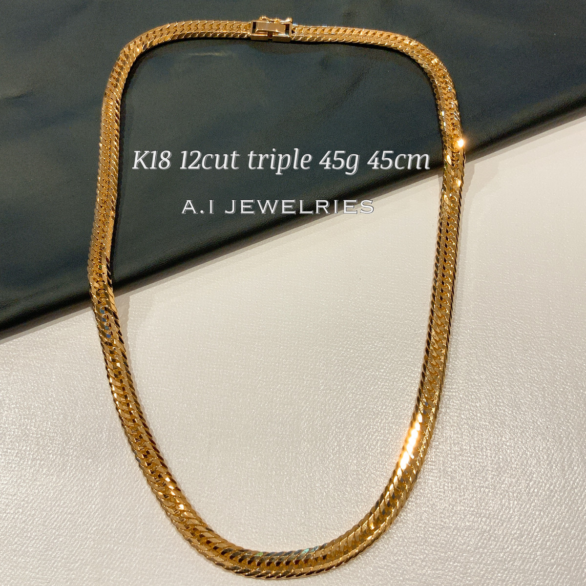 k18 12面カット トリプル 45g 45cm 喜平ネックレス 12cut triple kihei necklace | A.I