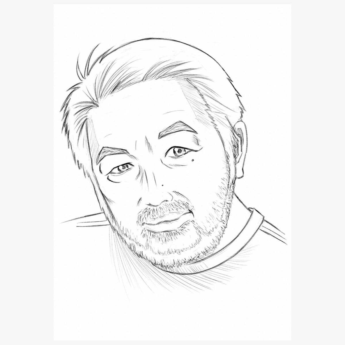 似顔絵イラスト A3サイズ印刷用 モノクロ 塗り絵用 似顔絵ウェルカムボード グッズ ギフト作成 アトリエtt Com