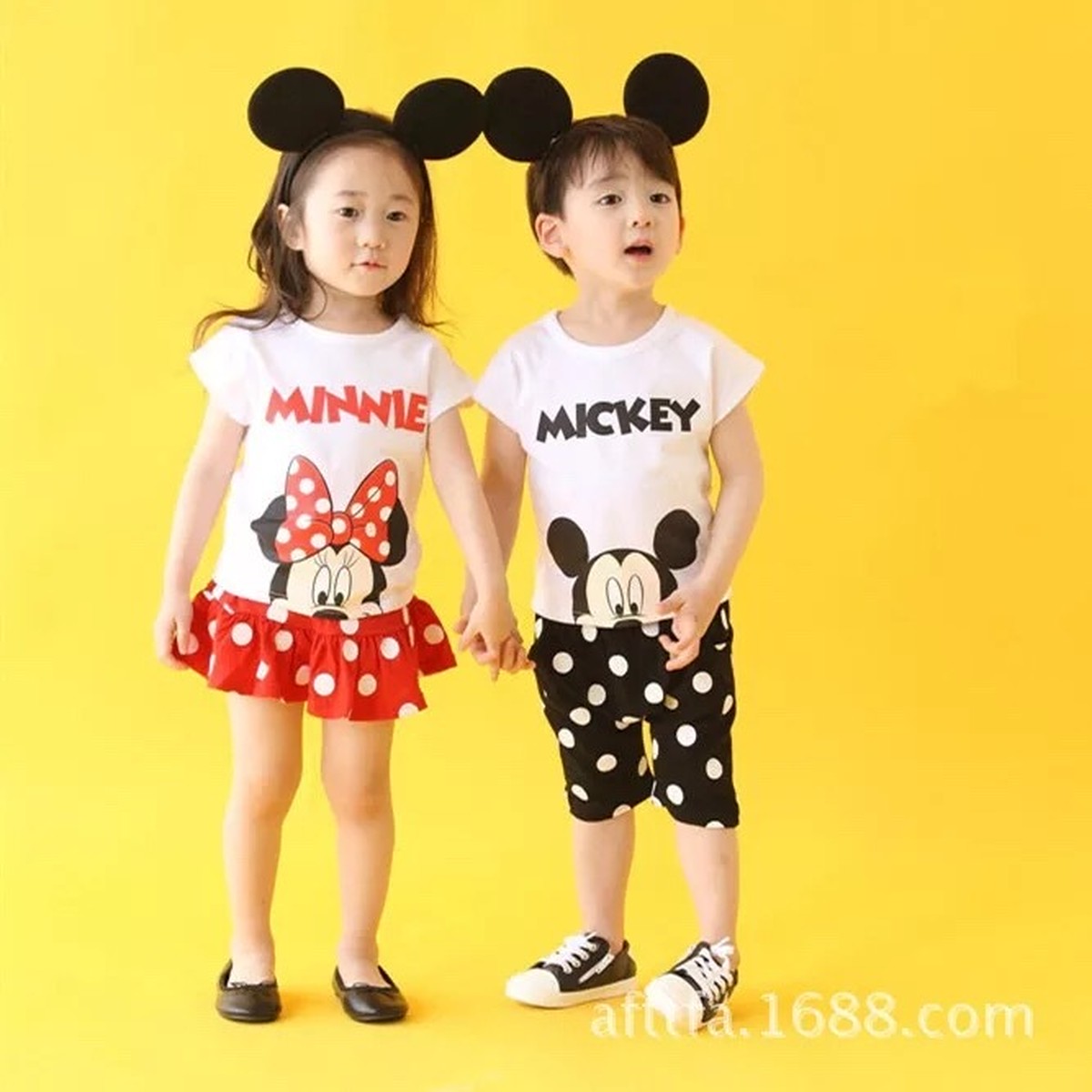 ミッキーミニーなりきり Tシャツ ボトムスセット ディズニーランド 男 女 お得 インポート子ども服 Hikari