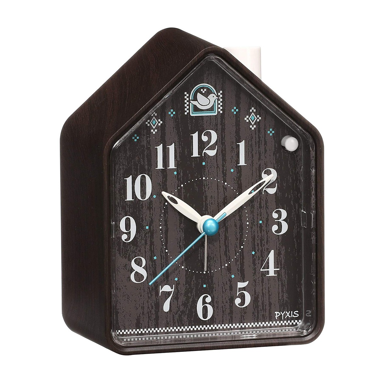 セイコー クロック 目覚まし時計 ネイチャーサウンド アナログ 切替式 アラーム Pyxis ピクシス 濃茶 木目 模様 Nr444b Seiko 目覚まし時計図鑑