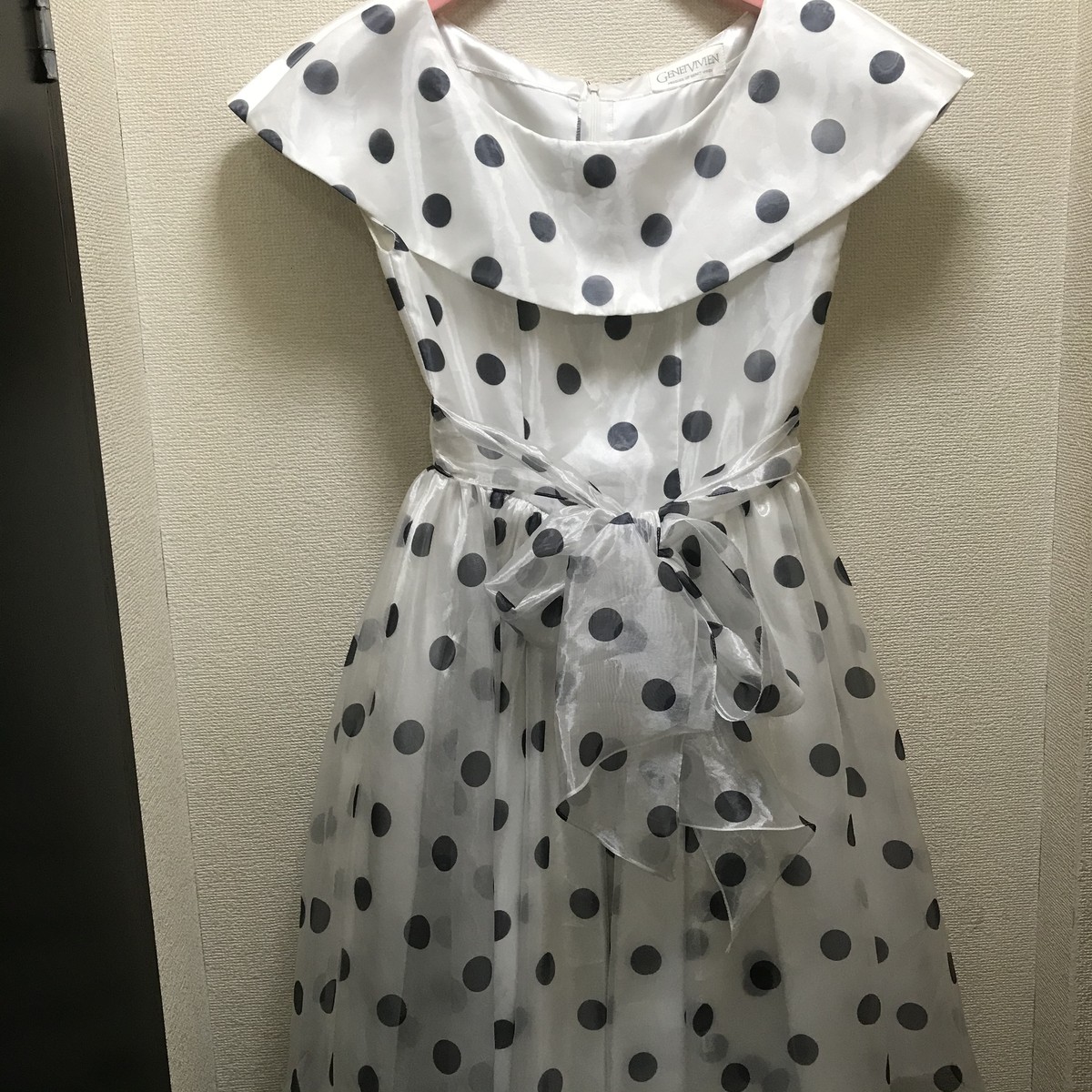 日本製 80s アイドルドレスワンピース 内側パニエ内蔵 おしゃれ リボン付き パーティー 衣装 レトロワンピース セレクト古着 おひさま洋品店 Online