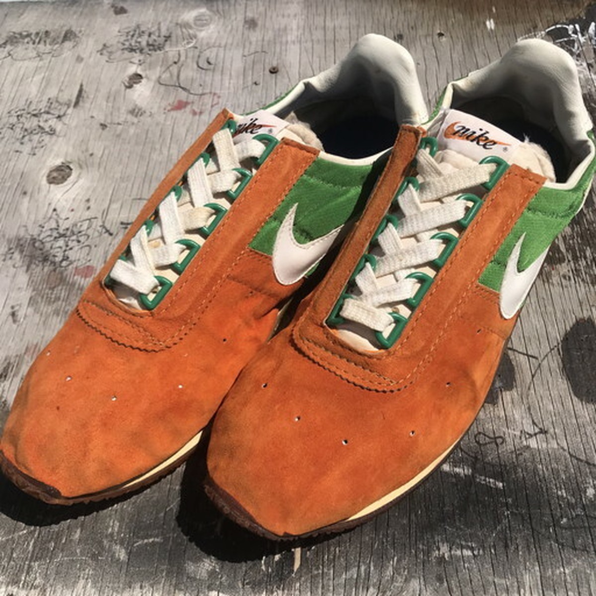 70's NIKE THE STING ナイキ スティング オリジナル 日本製 オレンジ グリーン 筆記体 スティーブ・プリフォンテーン D