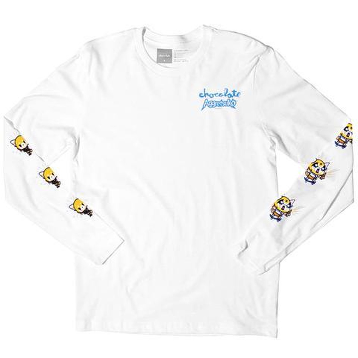 Chocolate X Sanrio Aggretsuko Longsleeve Tee White チョコレート X サンリオ アグレッシブ烈子 ロングスリーブ Tシャツ ホワイト Pretzels Skateboard And Culture